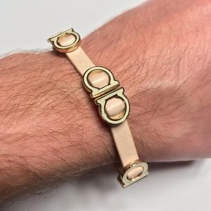 Ferragamo Pale Pink Leather Bracelet